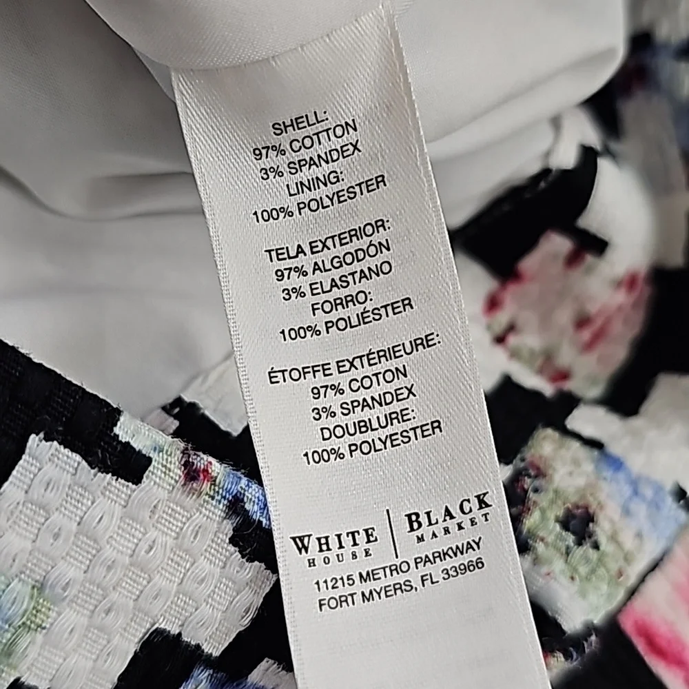 White House Black Market Houndstooth Black/White  Multicolor Pencil Skirt